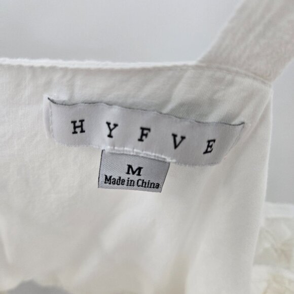 Hyfve White Rayon Cut Out Back Zipper Crop Top Size Medium - Picture 12 of 14